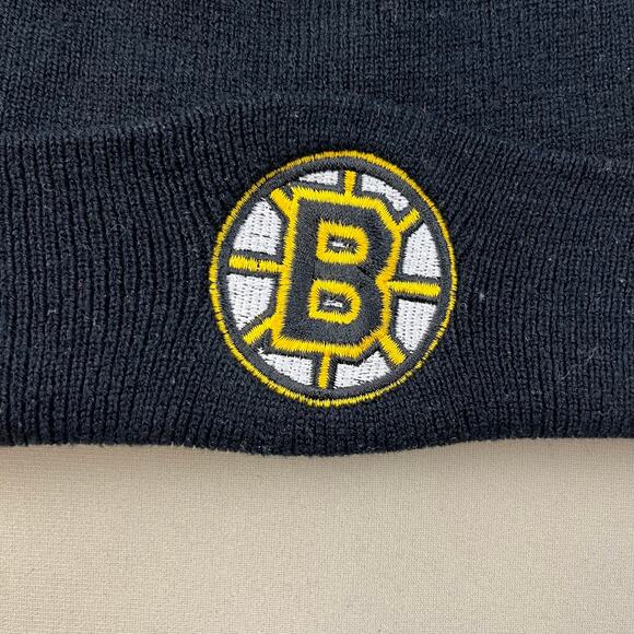 Vintage Boston Bruins Beanie Hat Black Knit Cuffed G-Cap NHL Hockey Logo 90s - Picture 2 of 6